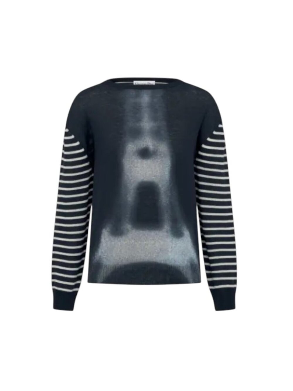 Christian Dior Eiffel Tower Print Sweater Jumper Womens 40 4 US Black White Top